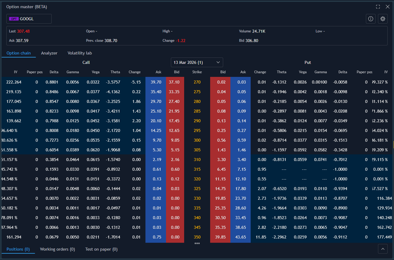 Web Platform — Option Master (dark)